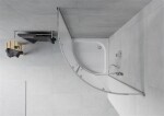 MEXEN/S - Rio čtvrtkruhový sprchový kout 90 x 90, dekor, chrom + vanička Rio 863-090-090-01-30-4710