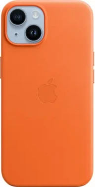 Apple Leather Case s MagSafe pro iPhone 14 - oranžový MPP83ZM/A