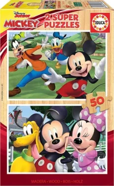 EDUCA Dřevěné puzzle Mickey a přátelé