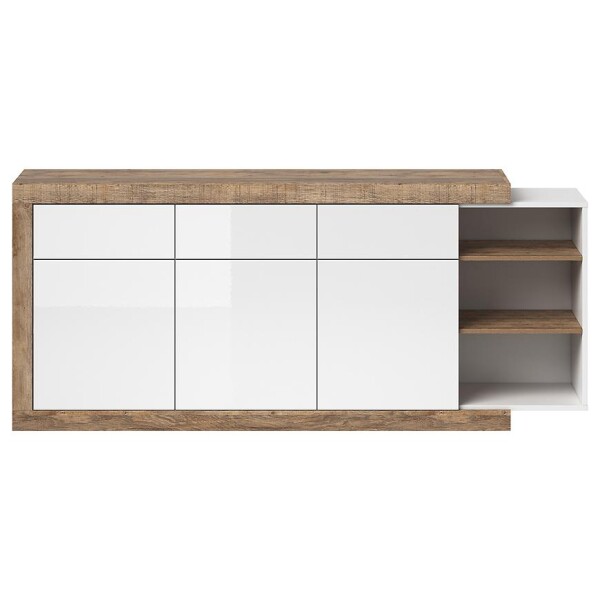 Komoda Sintra 25 3D3S dub samdal bílý/dub samdal bílý lesk