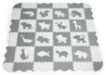 ECOTOYS Pěnové puzzle Zvířata šedá-bílá SX s okraji / od 3 let (ECOEVA001)