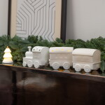 Räder Svítící LED dekorace Light Train, bílá barva, porcelán