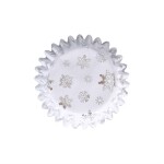 PME košíčky na mini muffiny s alobalovým vnitřkem Vánoční zlaté a bílé s vločkami (60 ks)