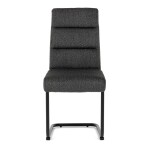 Židle jídelní, taštičkové pružiny v sedáku, madlo na opěráku, tmavě šedá látka, černý kov