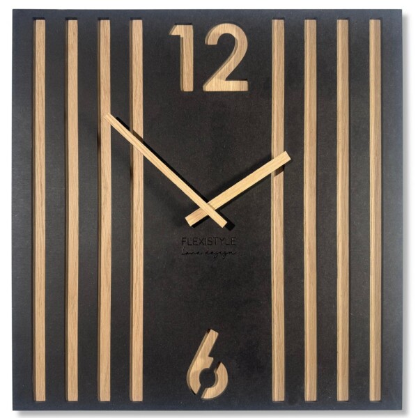 DumDekorace Designové nástěnné hodiny LAMELE 50 x 50 cm