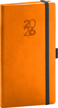 Týdenní diář 2026 NOTIQUE kapesní - Aprint Top oranžový, 9 x 15,5 cm