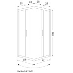 KERRA - Sprchový kout Malibu SQ 90x70 (bez vaničky) 5907548123435