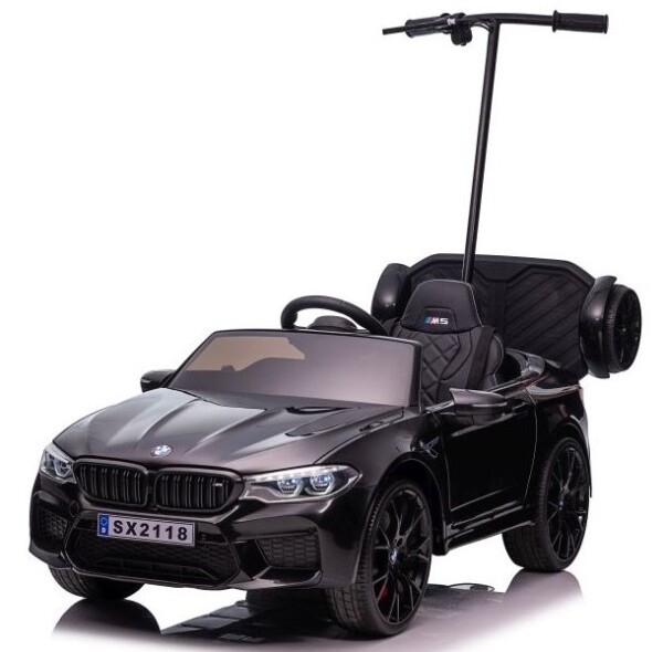 Mamido Elektrické autíčko BMW M5 lakované černé s vodící tyčí