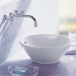 DURAVIT - Bacino Umyvadlo na desku, průměr 42 cm, s přepadem, WonderGliss, bílá 03254200001