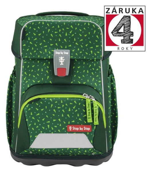 Školní aktovka BASIS Green Graphics 4 dílný set, AGR certifikát