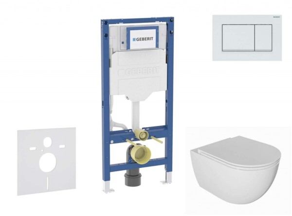GEBERIT - Duofix Set předstěnové instalace, klozetu Oudee a sedátka softclose, tlačítko Sigma30, bílá/bílá mat SANI11CA3135B