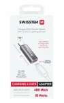 Rozbaleno - SWISSTEN TEXTILE OTG adaptér USB-C (M) - Lightning (F) stříbrná / rozbaleno (73501219.rozbaleno)