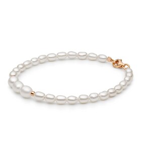 Perlový náramek Sabrina - pravé perly, stříbro 925/1000, 18 cm Bílá