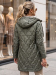 Dámská prošívaná přechodová bunda s kapucí, zelená, FashionStreet TY5770 XXL