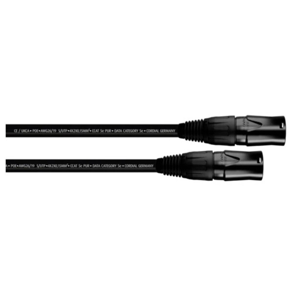 Cordial 15560 RJ45 síťové kabely, propojovací kabely CAT 5e S/UTP 5.00 m černá krytí PUR 1 ks