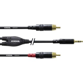 Cordial audio kabelový adaptér [1x jack zástrčka 3,5 mm - 2x cinch zástrčka] 0.90 m černá - Cordial CFY 0,9 WCC