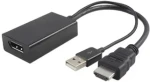 MicroConnect Adaptér HDMI 1.4 - DisplayPort 1.2 M-F / 3840x2160@30MHz / Aktivní / s USB napájením / 0.3m / černá (HDMDPP1)