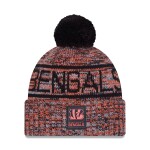 New Era Pánská zimní čepice Cincinnati Bengals NFL 2025 Sideline Sport Knit - Černá a oranžová