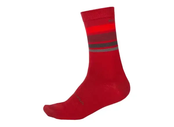Endura Merino Stripe ponožky Red EU 42-47