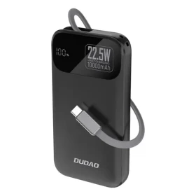 Dudao K31 10000mAh černá / Powerbanka / s vestavěným kabelem / 22.5W (195942)