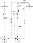 RAV Slezák - Rio INOX - Sprchový systém s vodovodní baterií a teleskopickou tyčí, Nikl - kartáčovaná RI182.5/5-61IN RI182.5/5-61IN