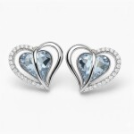 Stříbrné náušnice se Swarovski Crystals True Love - srdce, Stříbrná