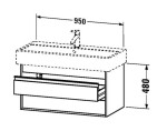 DURAVIT - Ketho Umyvadlová skříňka 48x95x44 cm, 2 zásuvky, lesklá bílá KT663802222