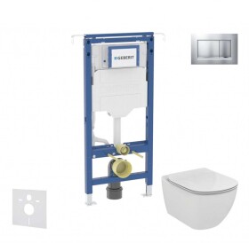 GEBERIT - Duofix Set předstěnové instalace, klozetu a sedátka Ideal Standard Tesi, tlačítka Sigma30, chrom mat/chrom SANI11CD2108