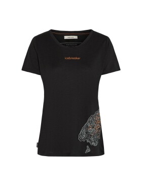 ICEBREAKER Wmns 150 Tech Lite SS Scoop Tee 30th Anniversary, Black velikost: XS