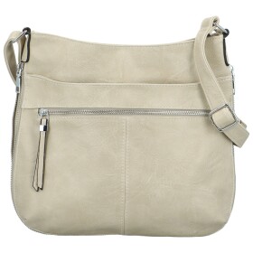 Stylová dámská koženková crossbody kabelka Folomija new, krémová