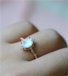 Emporial prsten 14k zlato Vermeil GU-DR190780R-ROSEGOLD-MOONSTONE-ZIRCON Velikost: 5 (EU: 49-50)