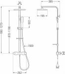 MEXEN/S - CQ49 sprchový sloup s termostatickou baterií, černá / zlato 772504995-75