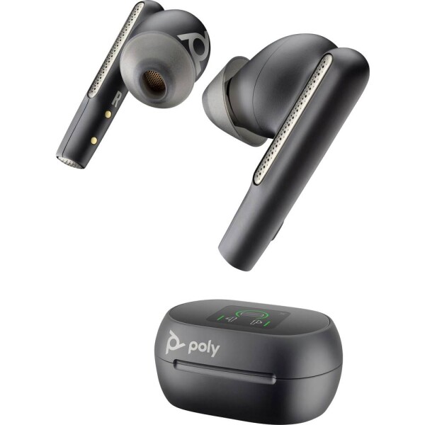 HP Poly Voyager Free 60+ In Ear Headset Bluetooth® stereo černá Potlačení hluku headset, Indukce, Nabíjecí pouzdro, Vypnutí zvuku mikrofonu, regulace