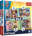 Puzzle Tlapková patrola ve filmu 4v1 (12,15,20,24 dílků)