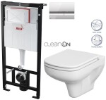 ALCADRAIN Sádromodul - předstěnový instalační systém s chromovým tlačítkem M1721 + WC CERSANIT CLEANON COLOUR + SEDÁTKO AM101/1120 M1721 CN1