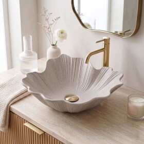 REA - Umyvadlo na desku Flower Beige REA-U7888
