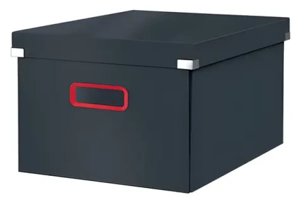LEITZ Univerzální krabice ClickStore Cosy M (A4) sametově šedá / Karton s odnímatelným víkem / 281 × 200 × 370 mm (53480089)
