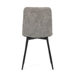 Židle jídelní, šedá látka cowboy, nohy černý kov