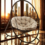 Luxusní závěsné křeslo PATIO s polštářem Šedé polštáře