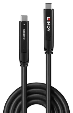 Lindy USB-C - USB-C 8 m černá / Kabel / USB 3.2 Gen 1 / DisplayPort 1.4 / 60 W PD (43393)