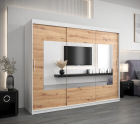 Šatní skříň Abi To Barva korpusu: Bílá, Rozměry: 250 cm, Dveře: Dub artisan