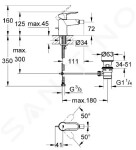 GROHE - BauLoop Páková bidetová baterie, chrom 23338000