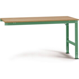 Manuflex AU6095.6011 Pracovní Přístavný stůl Univerzální standardní s multiplex deska, Šxhxv = 1750 x 1000 x 760-870 mm rezedově zelená (RAL 6011)