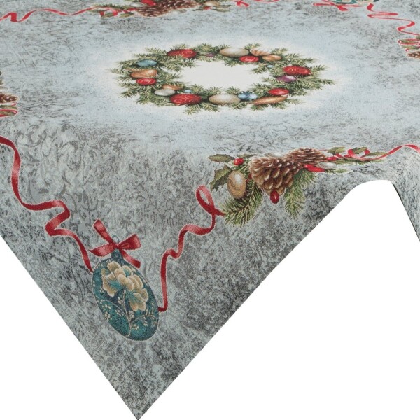 DumDekorace Tapiserie vánoční ubrus stříbrný se vzorem Šířka: 100 cm | Délka: 100 cm