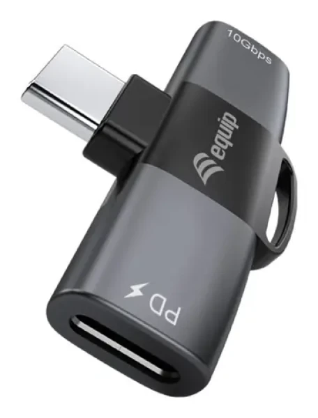 Equip Adaptér USB-C na 2x USB-C šedý / Adaptér / PD 100W / 10 Gbit/s / Alu (133479)