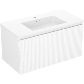 MEXEN/S - Rivel koupelnová skříňka 90 cm s umyvadlem Otis, 1 šuplík, reliéf , bílá mat 91A20-09047-1-BF01-W18M01