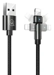 USAMS SJ476 U60 černá / Datový kabel / Lightning / 2A / 1 m / otočný konektor (SJ476USB01)