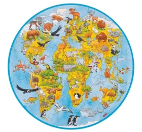 GOKI Kulaté puzzle Svět XXL