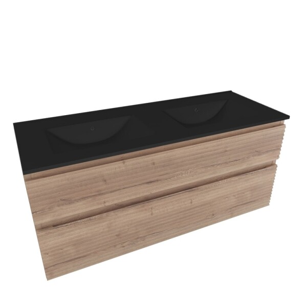 Koupelnová skříňka 2 zásuvková s umyvadlem Naturel Savona 118x53x44,8 cm dub Halifax mat SAVONA2120DHC SAVONA2120DHC