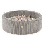 PLUSH NEST PLUSH NEST Suchý bazén kulatý Manšestr béžový Ø 90 × 30 cm s 200 míčky